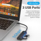 Хаб USB 3.1 Type-C -> 3xUSB 3.0/MicroUSB/3.5mm Sound Adapter чорний Vention