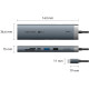 Док-станція USB3.2 Type-C -> HDMI 60Hz/USB 3.0x2/RJ45/SD/TF/3.5mm/PD 100W Hub 9-in-1 Vention