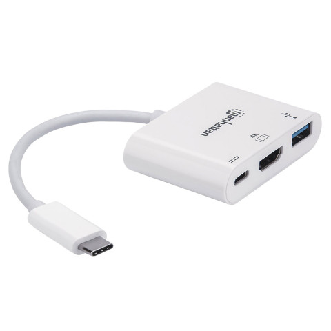 Док-станція USB3.1 Type-C -> HDMI/USB 3.0/PD 60W 4-in-1 White Manhattan
