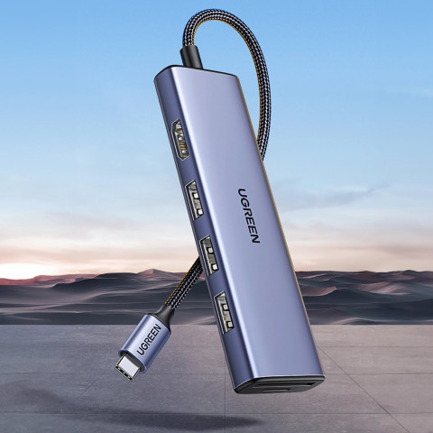 Док-станція USB3.0 Type-C -> HDMI 4K30Hz/3xUSB-А 3.0/Type-C/PD 100W 6-in-1 CM511 Ugreen