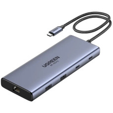 Док-станція USB3.2 Type-C -> HDMIx2,4K60Hz/2xUSB-A/2xUSB-C 3.2/ RJ45/SD/TF/PD 100W CM639 Ugreen