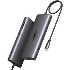 Док-станція USB3.2 Type-C -> HDMIx2,8K30Hz/4K60Hz/3xUSB-A/2xUSB-C 3.2/ RJ45/SD/TF/PD 100W CM639