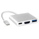 Док-станція USB3.1 Type-C -> HDMI/USB3.0/Type-C (F), кабель 0.1м, OEM