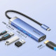 Док-станція USB3.1 Type-C -> HDMI/USB 3.0x3/PD 100W Blue Aluminum Alloy Hub 5-in-1 Vention