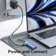 Док-станція USB3.1 Type-C -> HDMI/USB 3.0x3/PD 100W Blue Aluminum Alloy Hub 5-in-1 Vention