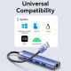 Хаб USB 3.0 -> 3xUSB 3.0/RJ45/USB-C Hub Blue Aluminum Alloy 5-in-1 Vention