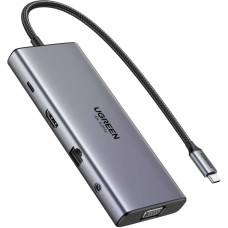 Док-станція USB3.2 Type-C -> HDMI 4K60Hz/1xUSB-A3.2/1xUSB-A3.1/2xUSB-C3.2/VGA/RJ45/SD/TF+3.5mmCM639