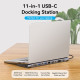 Док-станція USB3.1 Type-C -> HDMI/VGA/USB3.0x3/RJ45/SD/TF/TRRS 3.5mm/PD 100W Vention 11in1