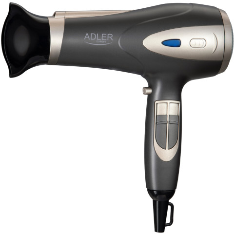 Фен Adler AD 2248 grey champane 2200Вт/ 2 швидкості/ хол.обдув/ темп.режимів-3/ іонізація/ дифузор