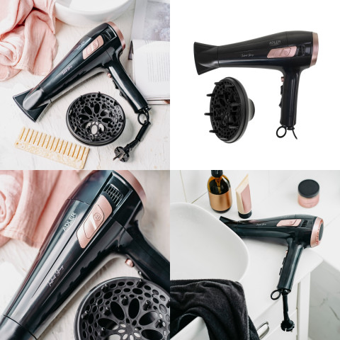 Фен Adler AD 2283 black 2400Вт/ 2 швидкості/ хол.обдув/ темп.режимів-3/ ахист від перегріву
