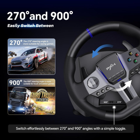Кермо і педалі, коробка передач PXN V9 GEN2 Bundle for PS4/XBOX/Xbox Series X|S/PC