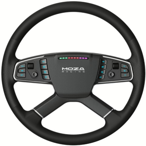 Кермо MOZA Racing TSW Truck, 40cм.,14 кн. RGB, чорне