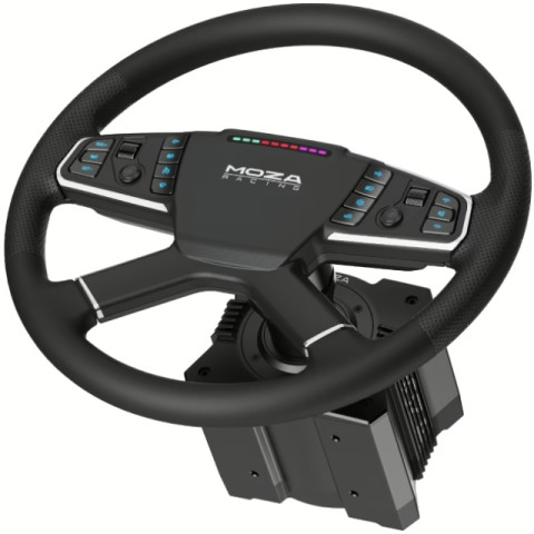 Кермо MOZA Racing TSW Truck, 40cм.,14 кн. RGB, чорне