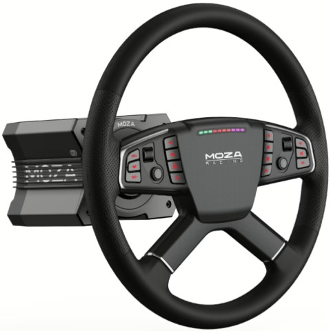 Кермо MOZA Racing TSW Truck, 40cм.,14 кн. RGB, чорне