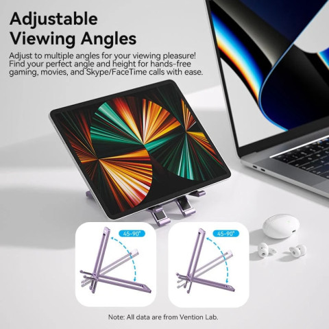 Підставка-трансформер Portable Cell Phone Stand Holder for Desk aluminum alloy Grey Vention