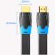 Кабель HDMI M - M, 3.0м, V2.0, 4K 60Гц, PVC Flat Design, Black, Vention