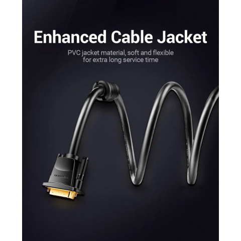 Кабель DVI-D 24M - 24M, 1.5 м, 2K 60Hz Dual Linik Vention