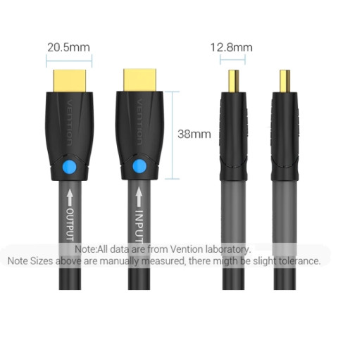 Кабель HDMI M - M, 8.0 м, V2.0, Engineering 4K 60Гц 18Gbps HD 7.1 PVC Black Vention