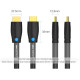Кабель HDMI M - M, 8.0 м, V2.0, Engineering 4K 60Гц 18Gbps HD 7.1 PVC Black Vention
