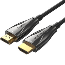 Кабель HDMI M - M, 60.0 м, V2.1, Optical 8K 60Гц 48Gbps Dolby 7.1 TPE Black Zinc Alloy Type Vention
