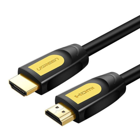 Кабель HDMI M - M, 1.0 м, V2.0 Round Cable 4K, HD101 UGREEN Чорний+Жовтий