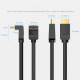 Кабель HDMI M - M, 1.5м, V2.0, 4K 60Гц, кут 270°, PVC, чорний Vention