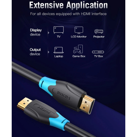 Кабель HDMI M - M, 8.0 м, V1.4, 4K 60Гц, PVC Vention