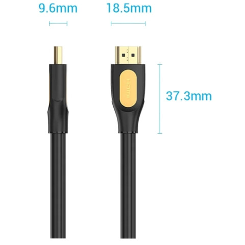 Кабель HDMI M - M, 5.0 м, V2.0, 4K 60Гц, PVC type, чорний, Vention