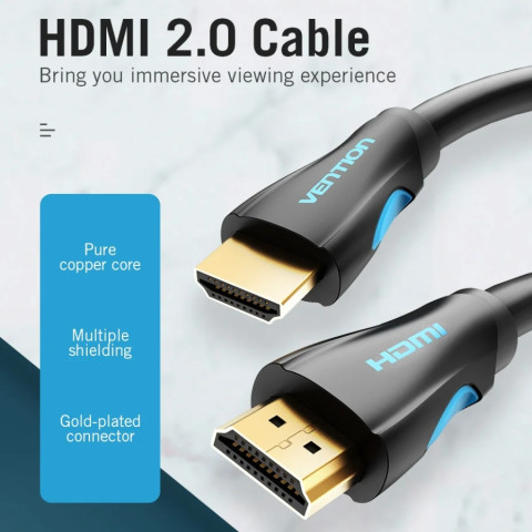Кабель HDMI M - M, 15.0 м, V1.4, 4K 30Гц, PVC Vention