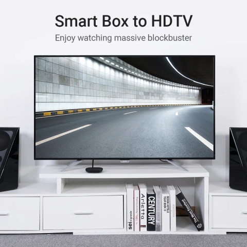 Кабель HDMI M - M, 3.0 м, V2.0, 4K 60Гц, кут 270°, PVC, чорний Vention