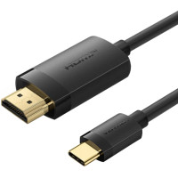Кабель USB 2.0 Type-C M - HDMI M, 2.0m 4K 60 Гц PVC Black Vention