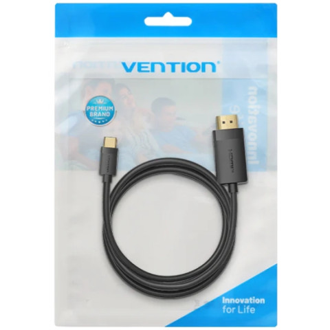 Кабель USB 2.0 Type-C M - HDMI M, 2.0m 4K 60 Гц PVC Black Vention