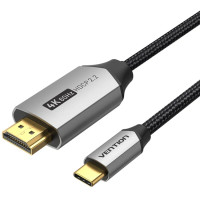 Кабель USB 3.1 Type-C M - HDMI M, 2.0m v.2.0 4K 60Hz Aluminum Alloy Type чорний Vention