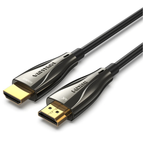 Кабель HDMI M - M, 30.0 м, V2.0, Optical 4K 60Гц 18Gbps Dolby 7.1 PVC Black Zinc Alloy Vention