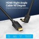 Кабель HDMI M - M, 1.5м, V2.0, 4K 60Гц, кут 90°, PVC, чорний Vention