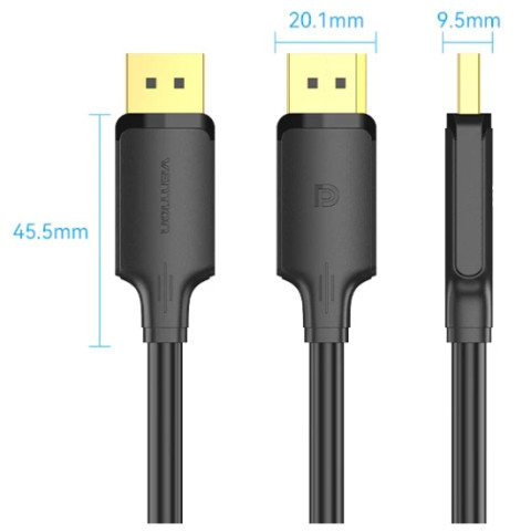 Кабель DisplayPort M - M 3.0м, V1.2, 4K 60 Гц 3D Dolby 7.1 Vention