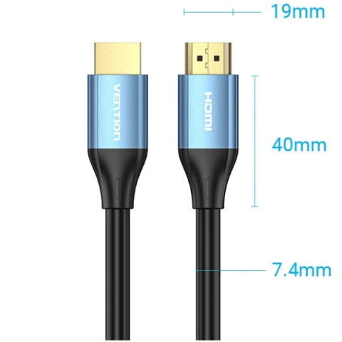 Кабель HDMI M - M, 1.5м, V2.0, 4K 60Гц Aluminum alloy, синій Vention