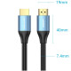 Кабель HDMI M - M, 1.5м, V2.0, 4K 60Гц Aluminum alloy, синій Vention