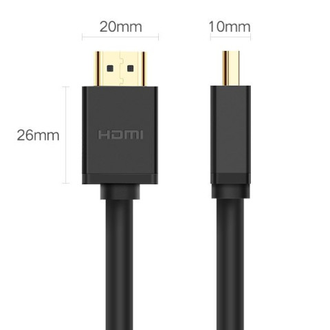 Кабель HDMI M - M, 5.0 м, V2.0 Cafule 4K, HD104 UGREEN Чорний