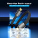 Кабель HDMI M - M, 2.0 м, V2.1, 8K 60Гц, плаский з обплетенням, Vention