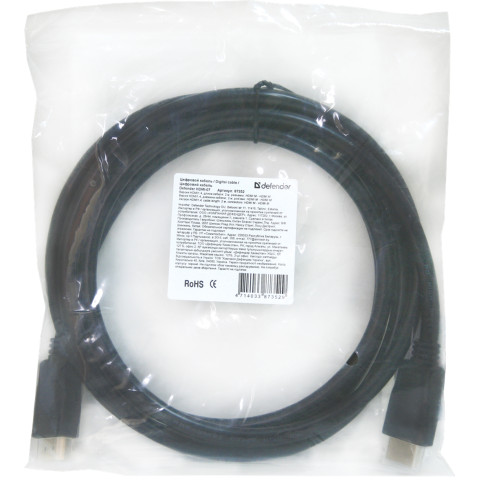 Кабель HDMI M - M, 2.0 м, V1.4, Defender, чорний, HDMI-07
