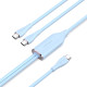 Кабель USB 2.0 Type-C M - 2хType-C M Y-Splitter 1.5м 100W Blue Silicone Type Vention