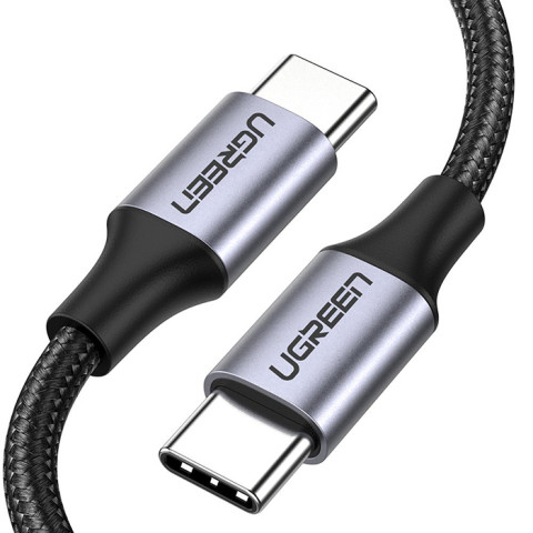 Кабель USB 2.0 Type-C M-M, 2 м, 60W Чорний, Round Cable Nickel Plating Aluminum Shell US261 UGREEN
