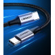 Кабель USB 2.0 Type-C M-M, 2 м, 60W Чорний, Round Cable Nickel Plating Aluminum Shell US261 UGREEN