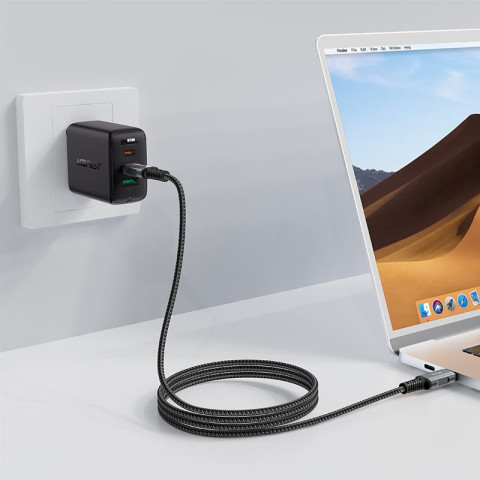Кабель USB 2.0 Type-C M-M, 2 м, 100W C4-03, zinc alloy, Black, Acefast