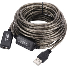 Кабель продовжувач USB 2.0 AM-AF, 30.0 м, активний, чорний