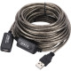 Кабель продовжувач USB 2.0 AM-AF, 30.0 м, активний, чорний