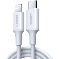 Кабель USB 2.0 Type-C M-Lightning M, 1 м, 3A, Nickel Plating ABS Shell Білий, US171 UGREEN