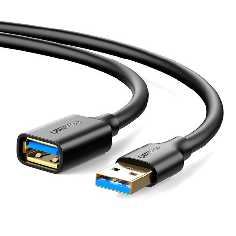 Кабель продовжувач USB 3.0 AM-AF, 3м, Connector gold-plated Чорний, US129 Ugreen