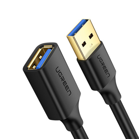 Кабель продовжувач USB 3.0 AM-AF, 3м, Connector gold-plated Чорний, US129 Ugreen
